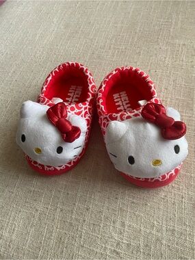 Hello Kitty Red and White Plush Slip-On Toddler Shoes with Bow